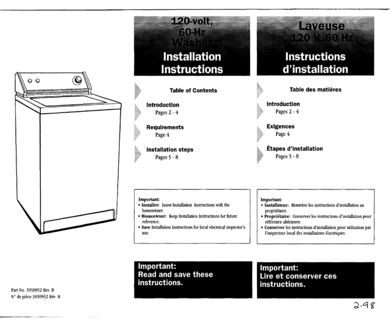 Whirlpool 3950952REV.B installation instructions