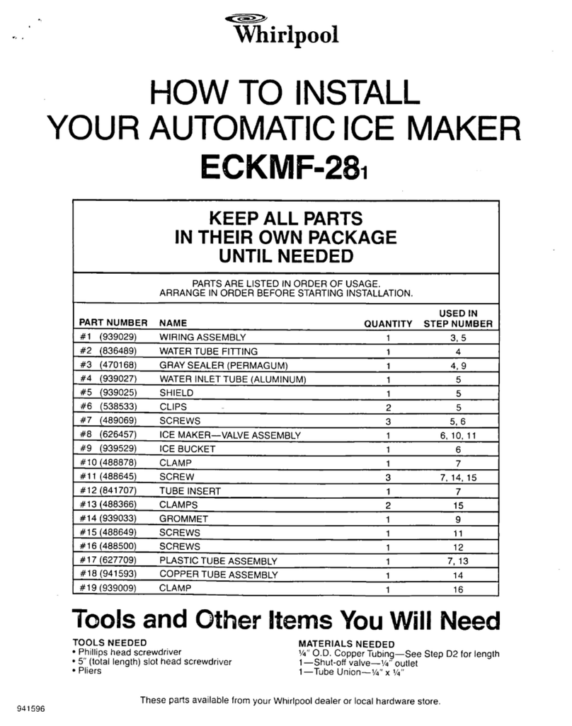 Whirlpool ECKMF-281 User manual
