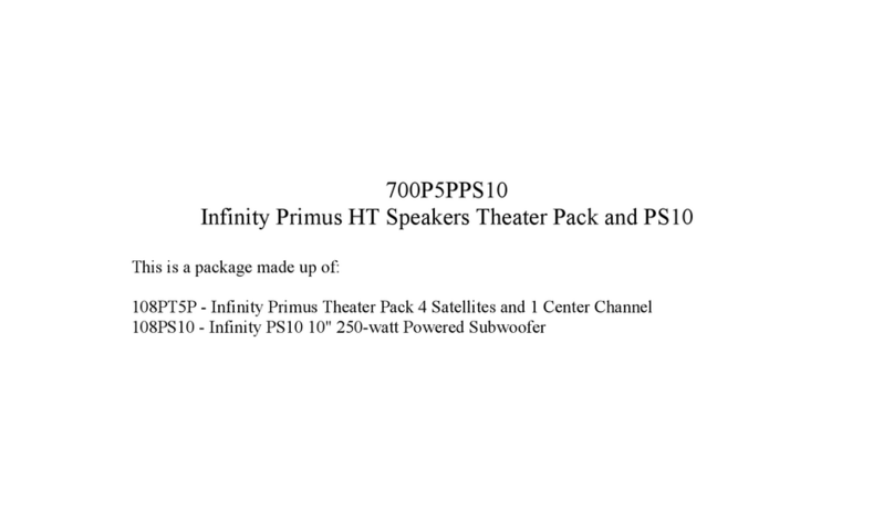 Infinity Primus Theater Pack 700P5PPS10 owner's guide