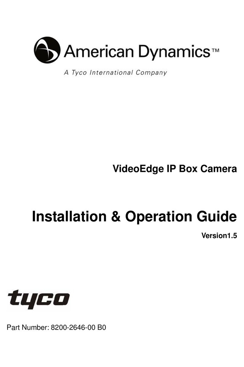 Tyco American Dynamics VideoEdge IP Box Camera Original operating instructions
