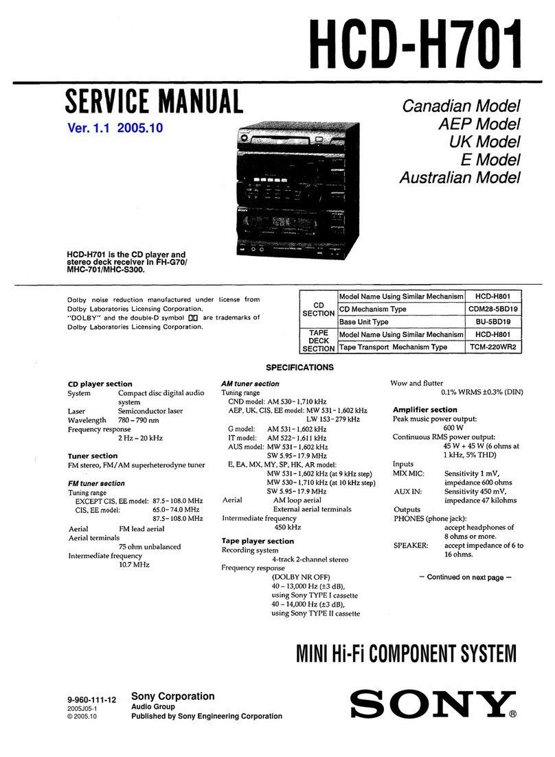 Sony HCD-H701 User manual