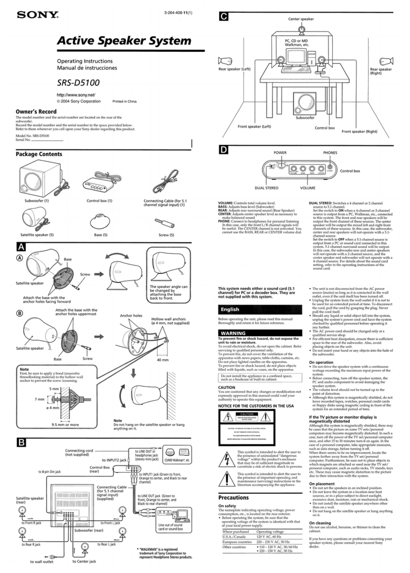Sony SRS-D5100 operating instructions