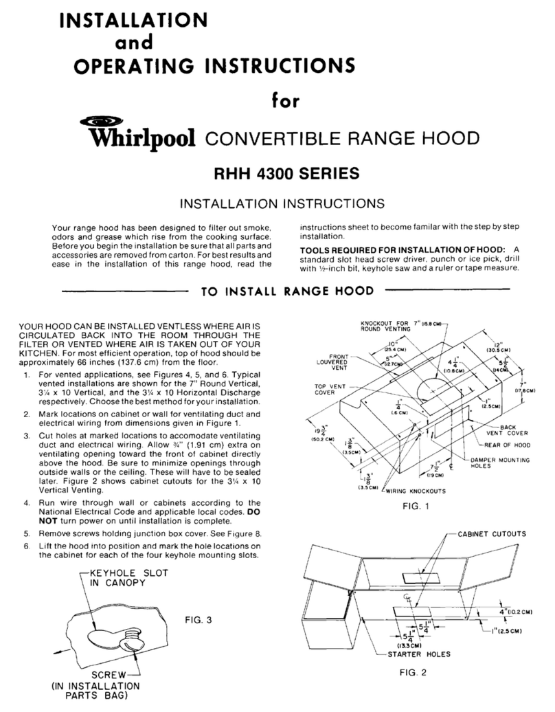 Whirlpool RHH 4300 SERIES Installation and operating instructions Whirlpool RHH 4300 SERIES Installation and operating instructions
