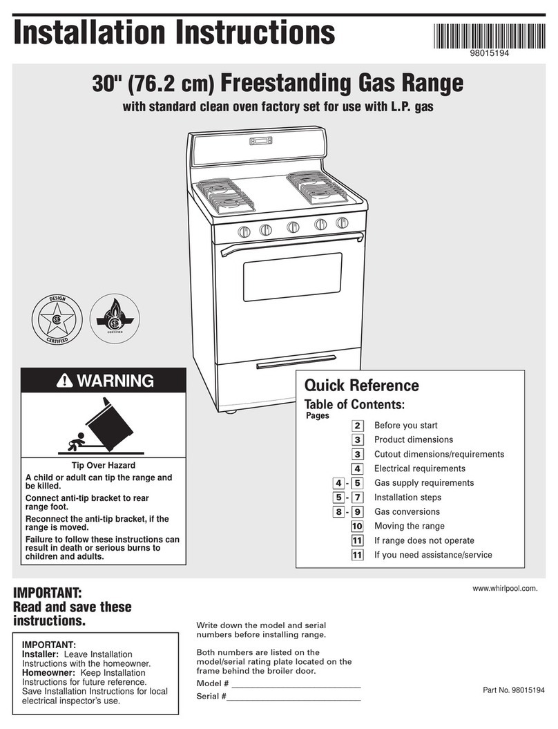 Whirlpool 98015194 installation instructions