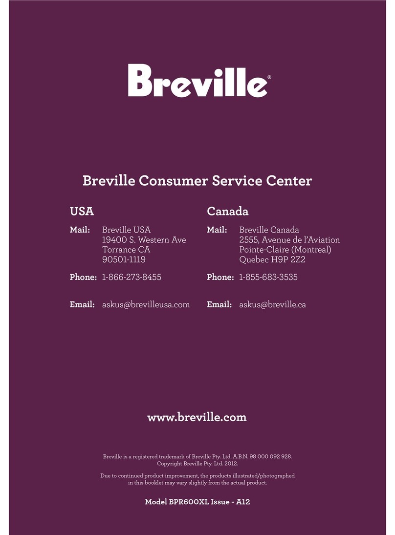 Breville BPR600XL Instruction book