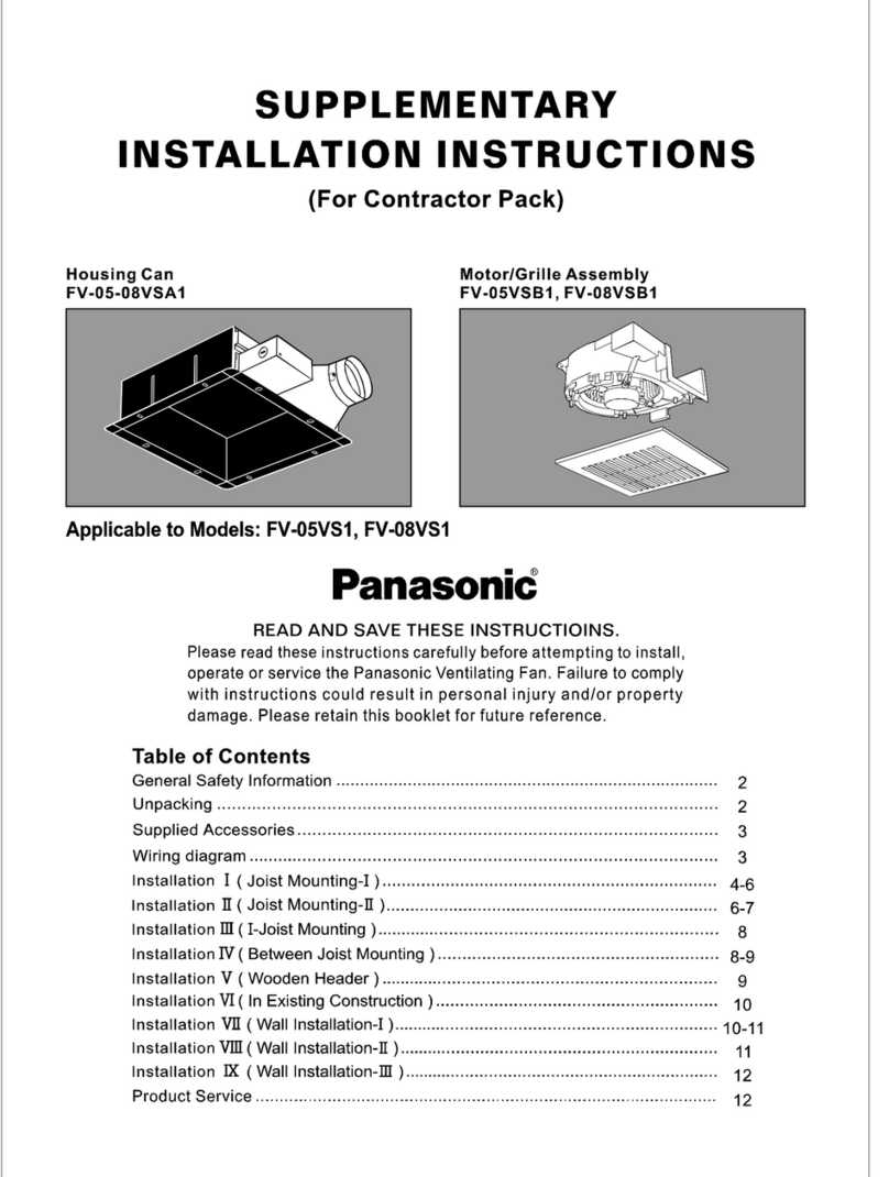 Panasonic FV-08VS1 User manual Panasonic FV-08VS1 User manual