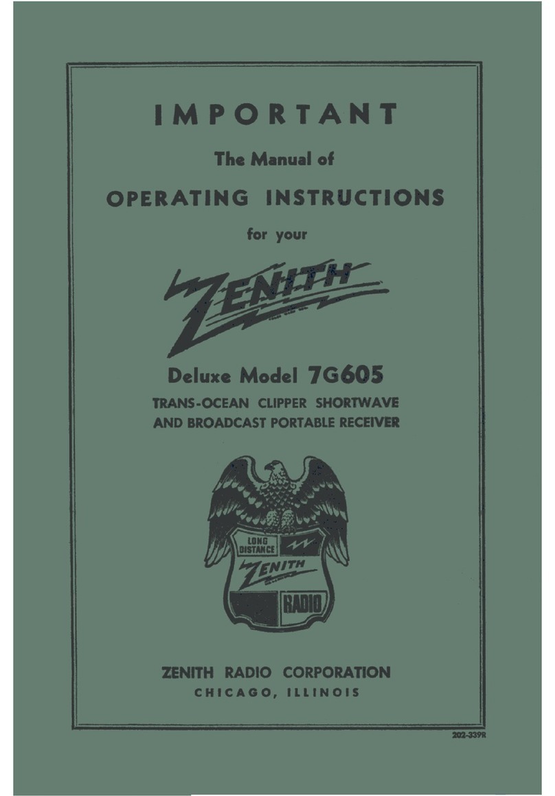 Zenith 7G605 Deluxe User manual