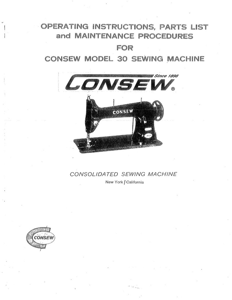 Consew 30 Operating instructions, parts list, maintenance procedures