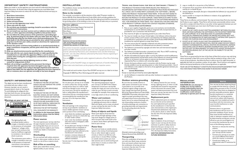 Pace DC501P User manual