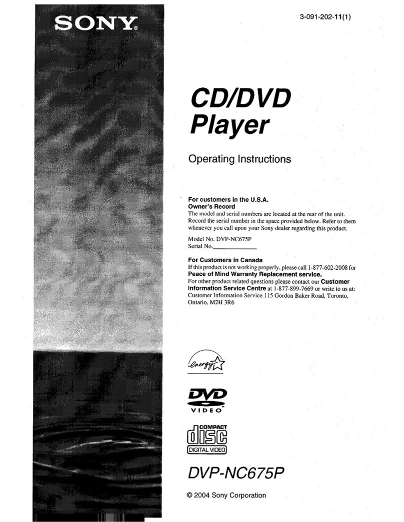 Sony DVP-NC675P  (DVP-NC675P CD/DVD Player) operating instructions