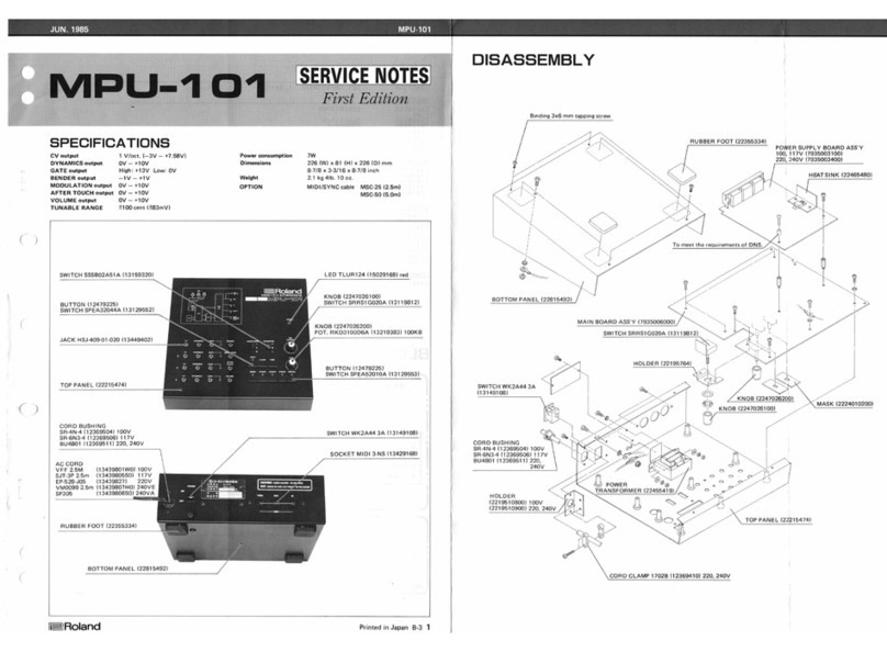Roland MPU-101 Operating and maintenance manual