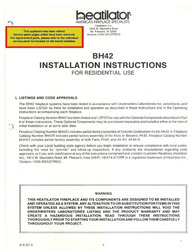 Heatilator BH42 installation instructions