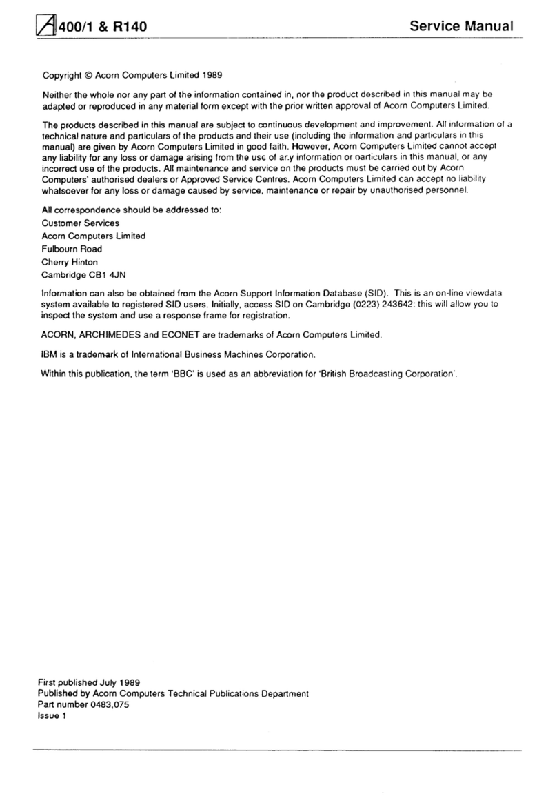 Acorn Archimedes 400/1 Series User manual