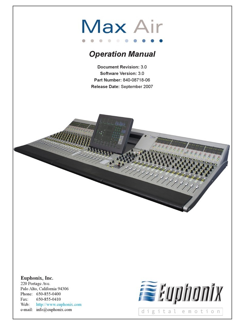 Euphonix Max Air Control surface manual