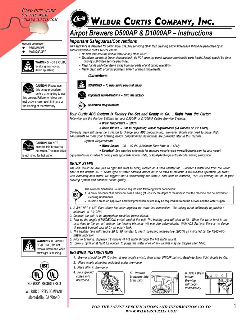Wilbur Curtis Company D500AP instructions