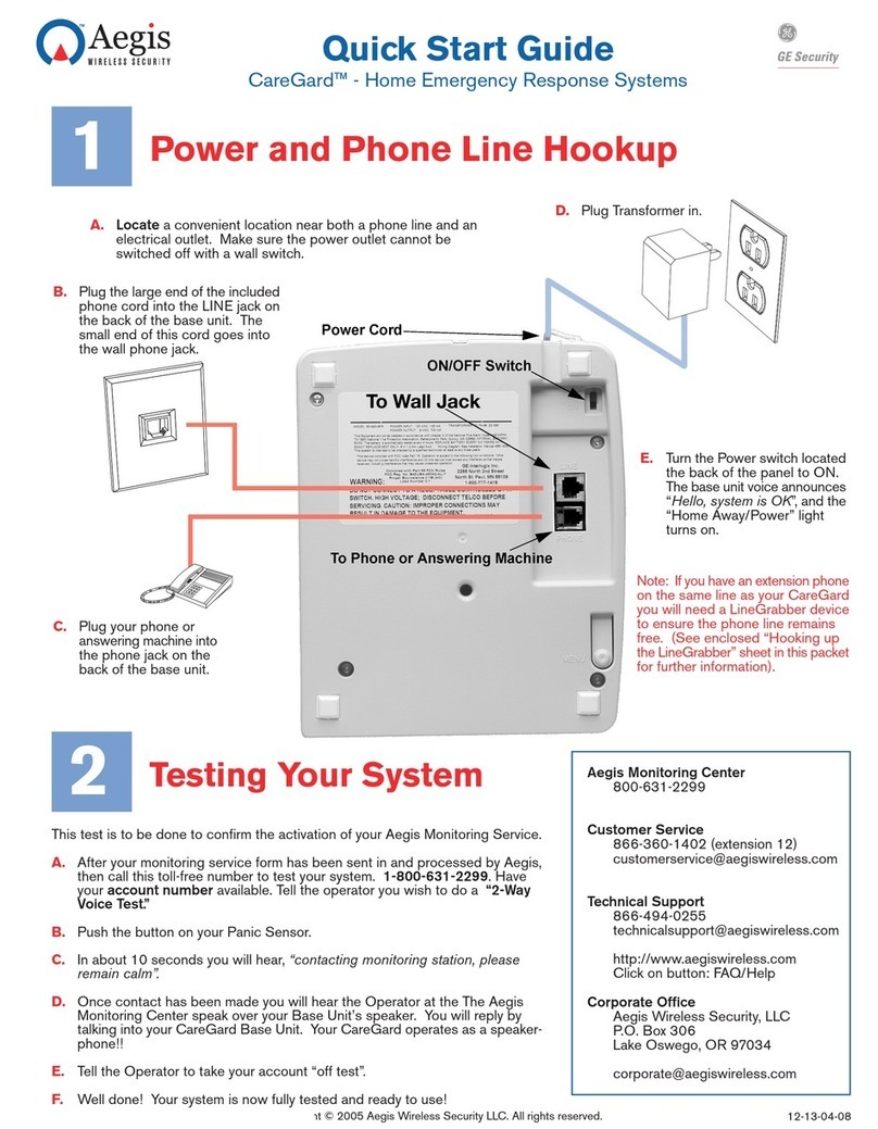 GE Security CareGard User manual