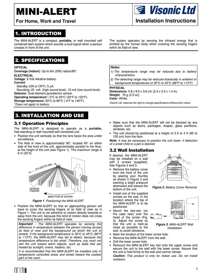 Visonic MINI-ALERT User manual