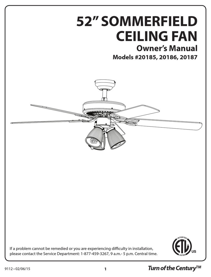 Turn of the century 20186 owner's manual