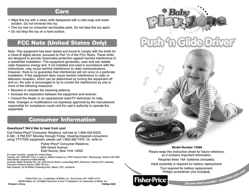 Fisher-Price Baby Play-Zone Push ’n Glide Driver 74086 instructions