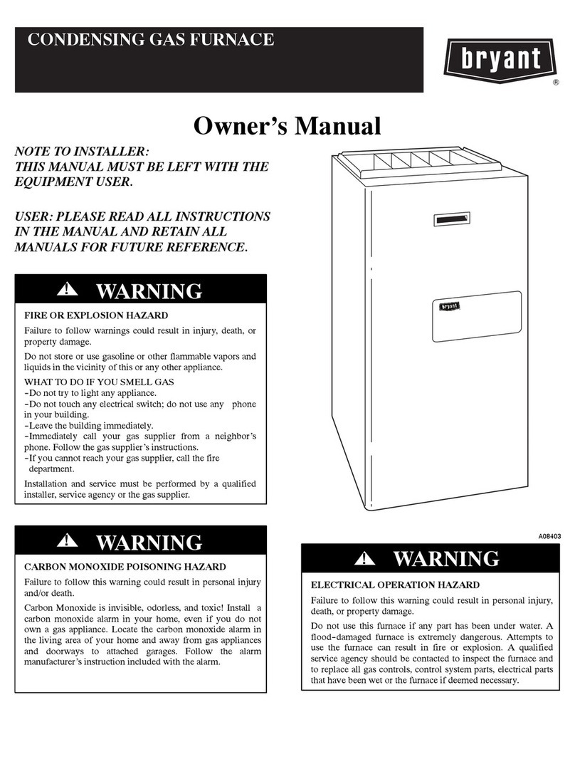Bryant Condencing Gas Furnace owner's manual