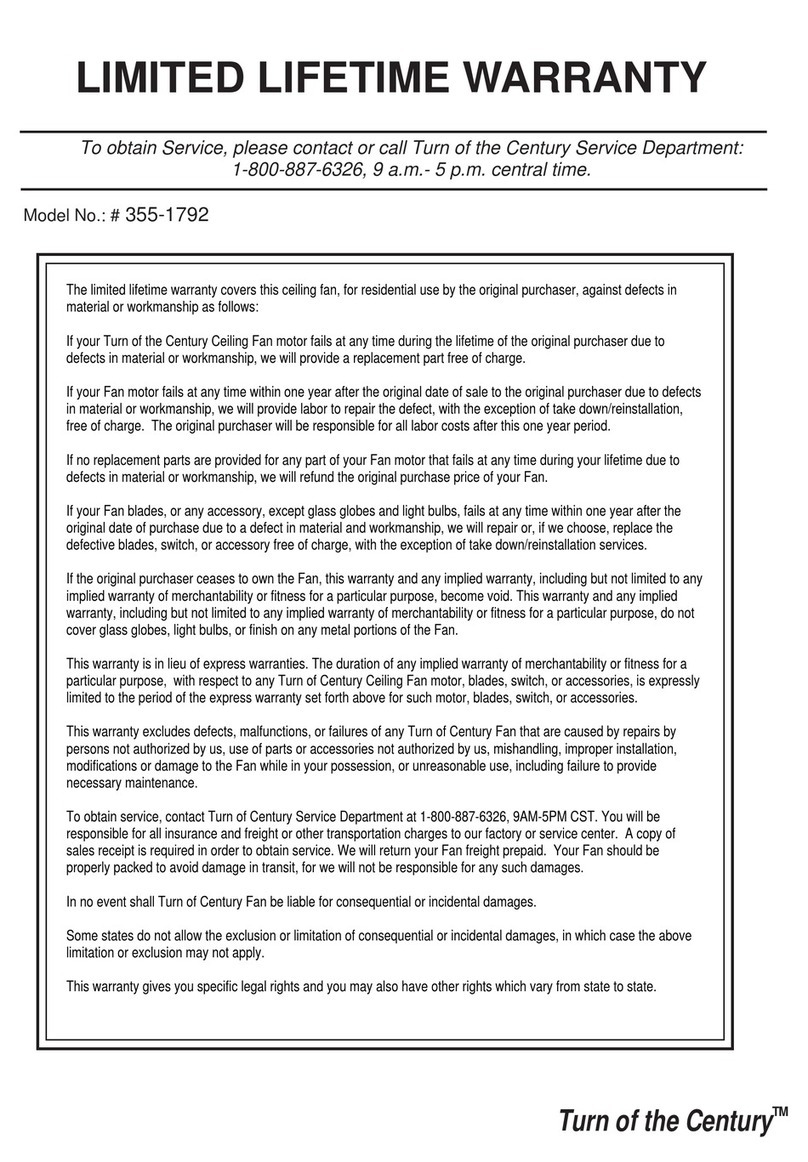 Turn of the century 355-1792 installation instructions