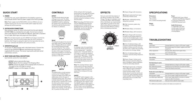 Soundblox Tri-Mod Flanger quick start guide Soundblox Tri-Mod Flanger quick start guide
