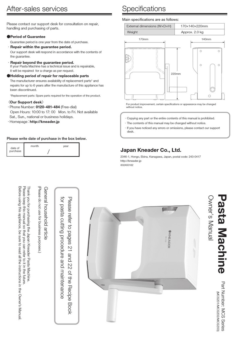 Japan Kneader MCS201 owner's guide
