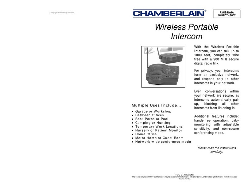 Chamberlain RWIS Quick setup guide