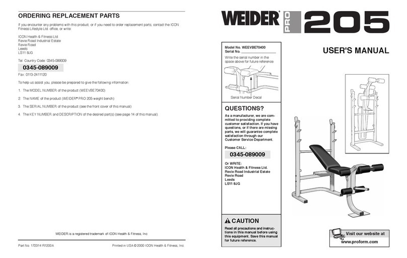 WeiderPro 205 user manual