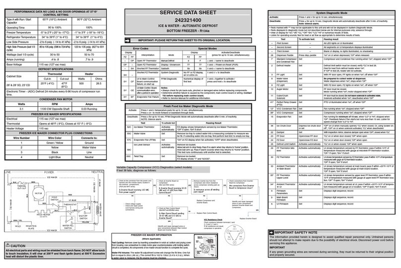 Frigidaire R134a datasheet