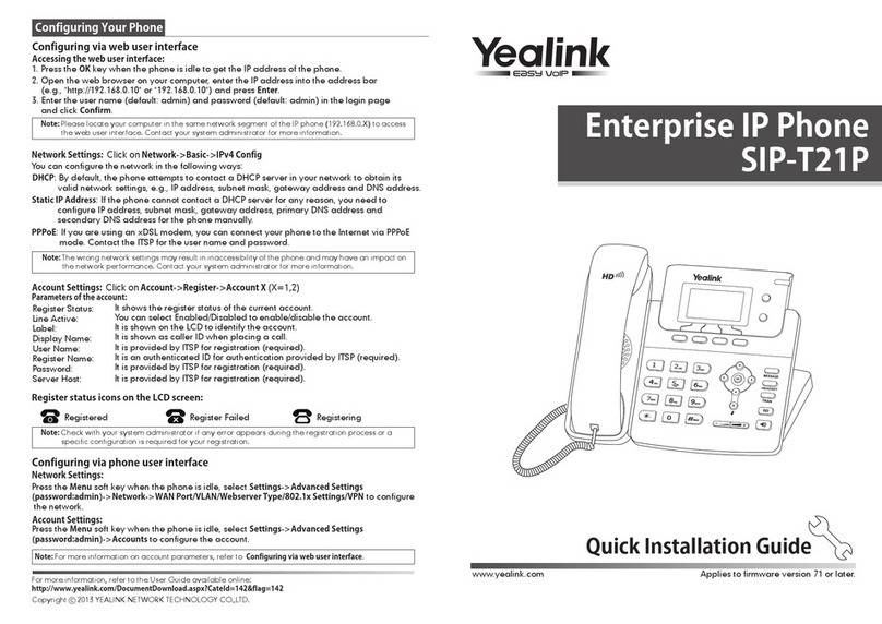 Yealink Yealink SIP-T21P User manual