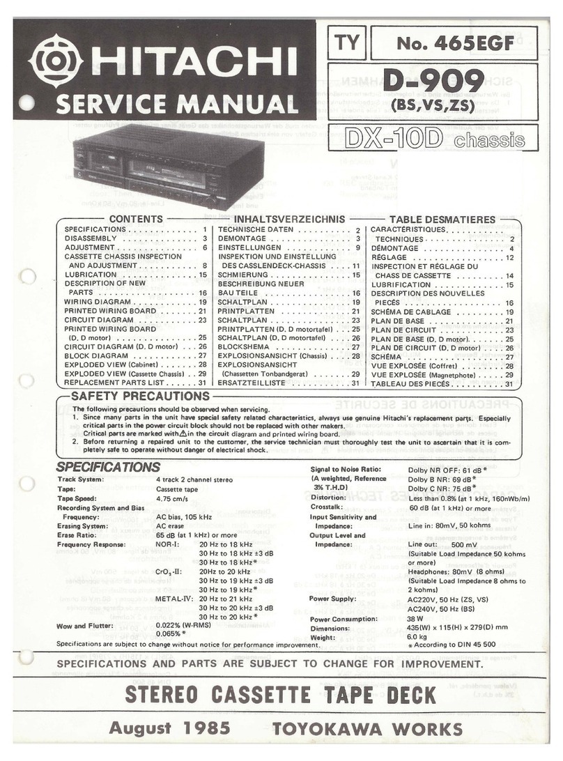 Hitachi D-909 User manual Hitachi D-909 User manual