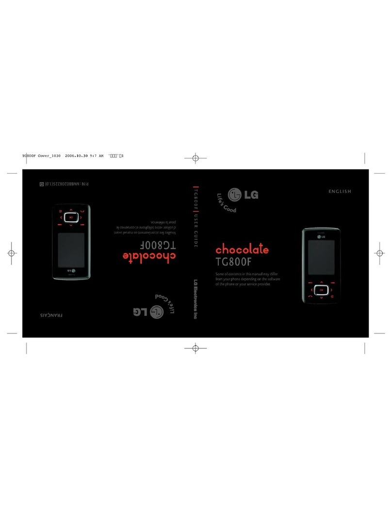 LG chocolate tg800f user manual