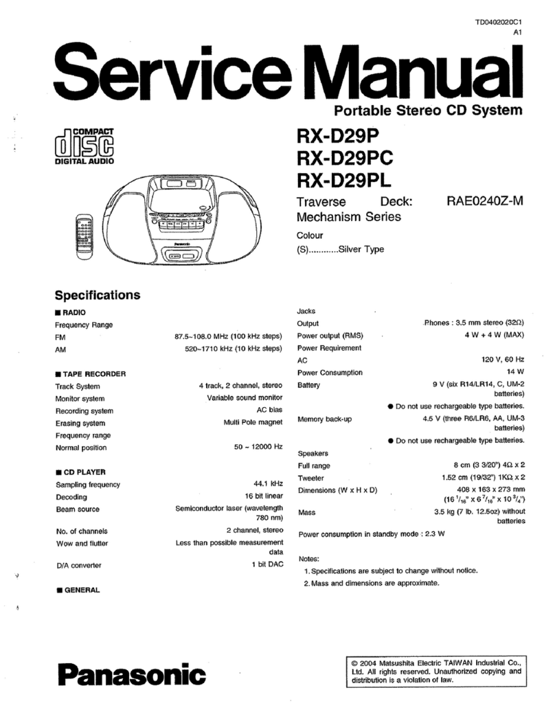 Panasonic RX-D29P Service manual