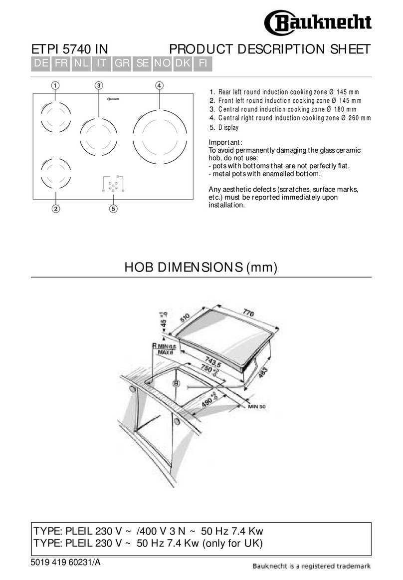 Bauknecht ETPI 5740 IN Product description sheet