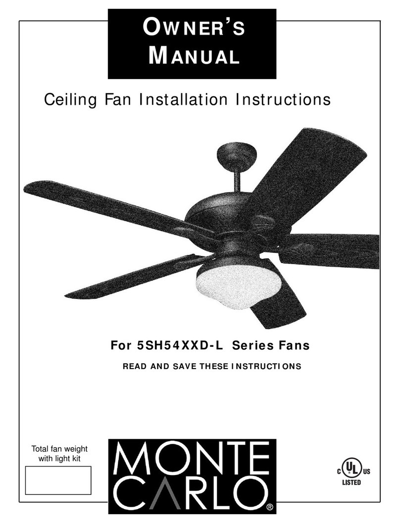 Monte Carlo Fan Company 5SH54XXD-L Series owner's manual Monte Carlo Fan Company 5SH54XXD-L Series owner's manual