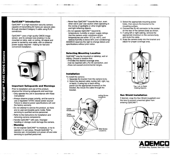 ADEMCO OptiCAM RJ45 User manual