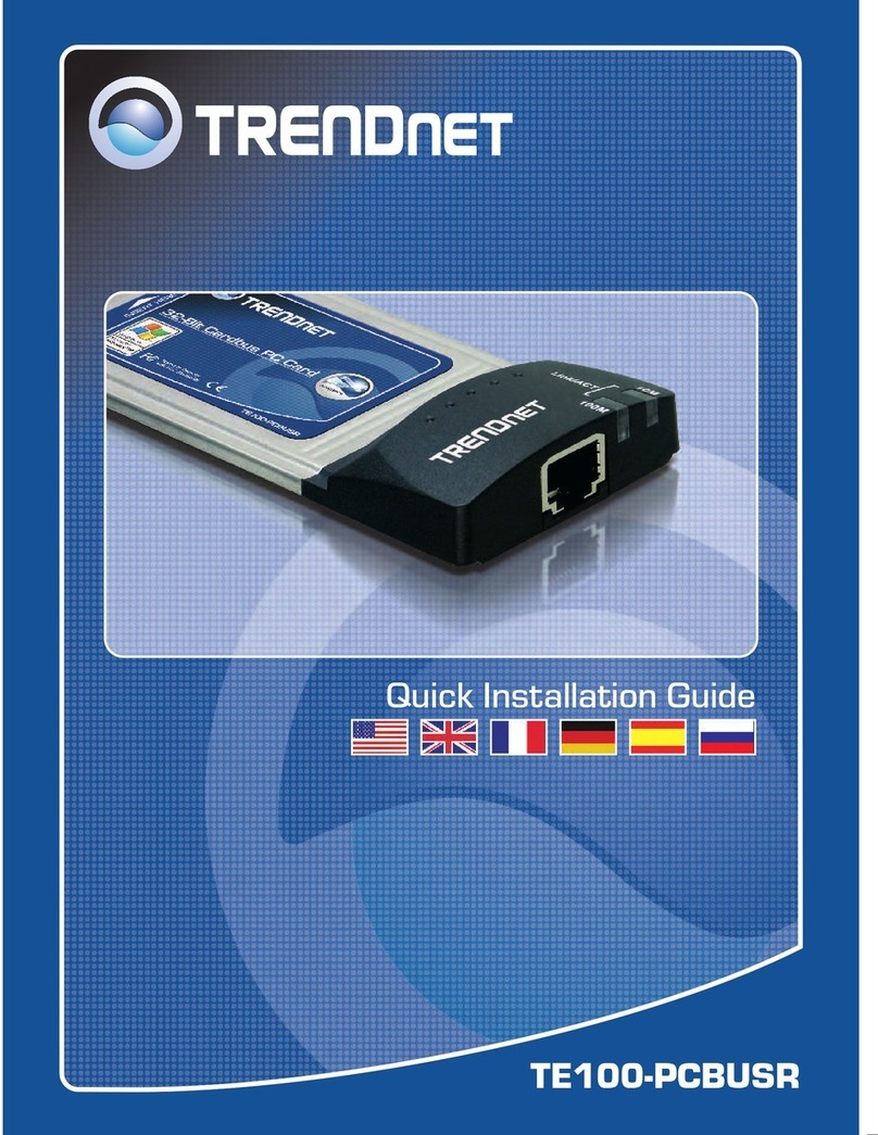 TRENDnet TE100-PCBUSR - DATA SHEETS Quick installation guide