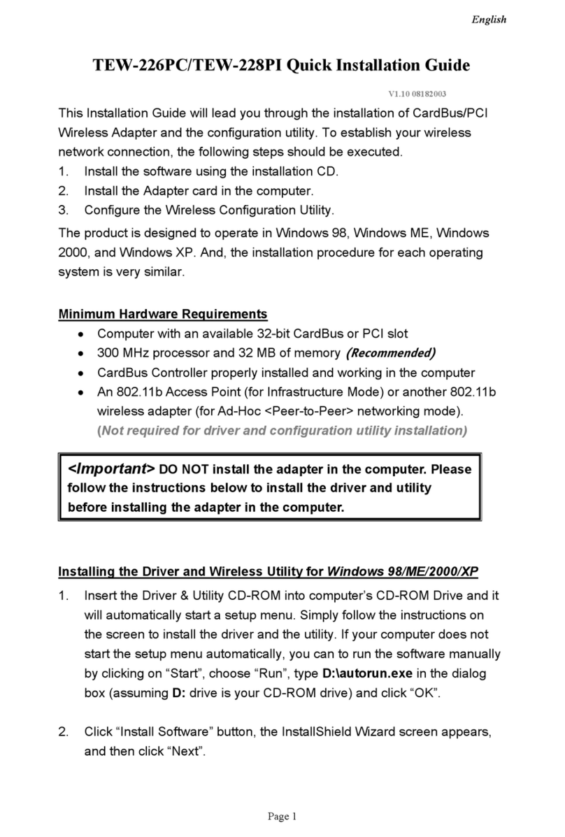 TRENDnet TEW-226PC User manual