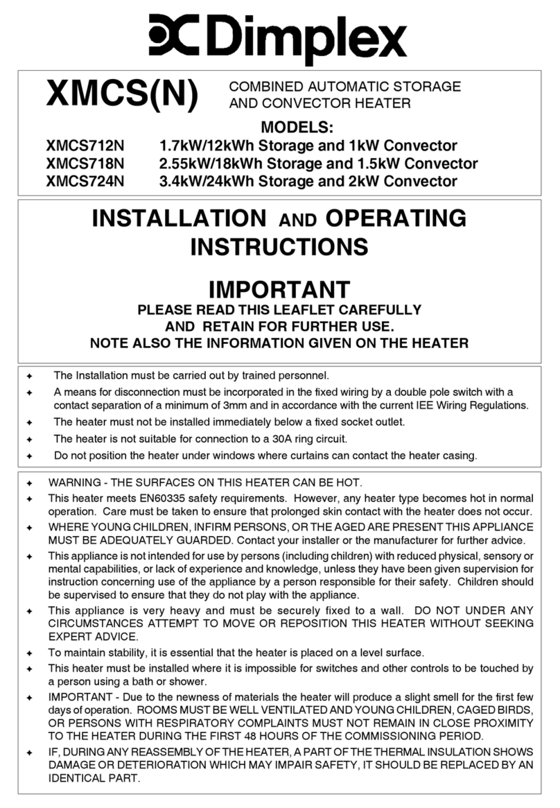 Dimplex XMCS712N Installation and operating instruc
