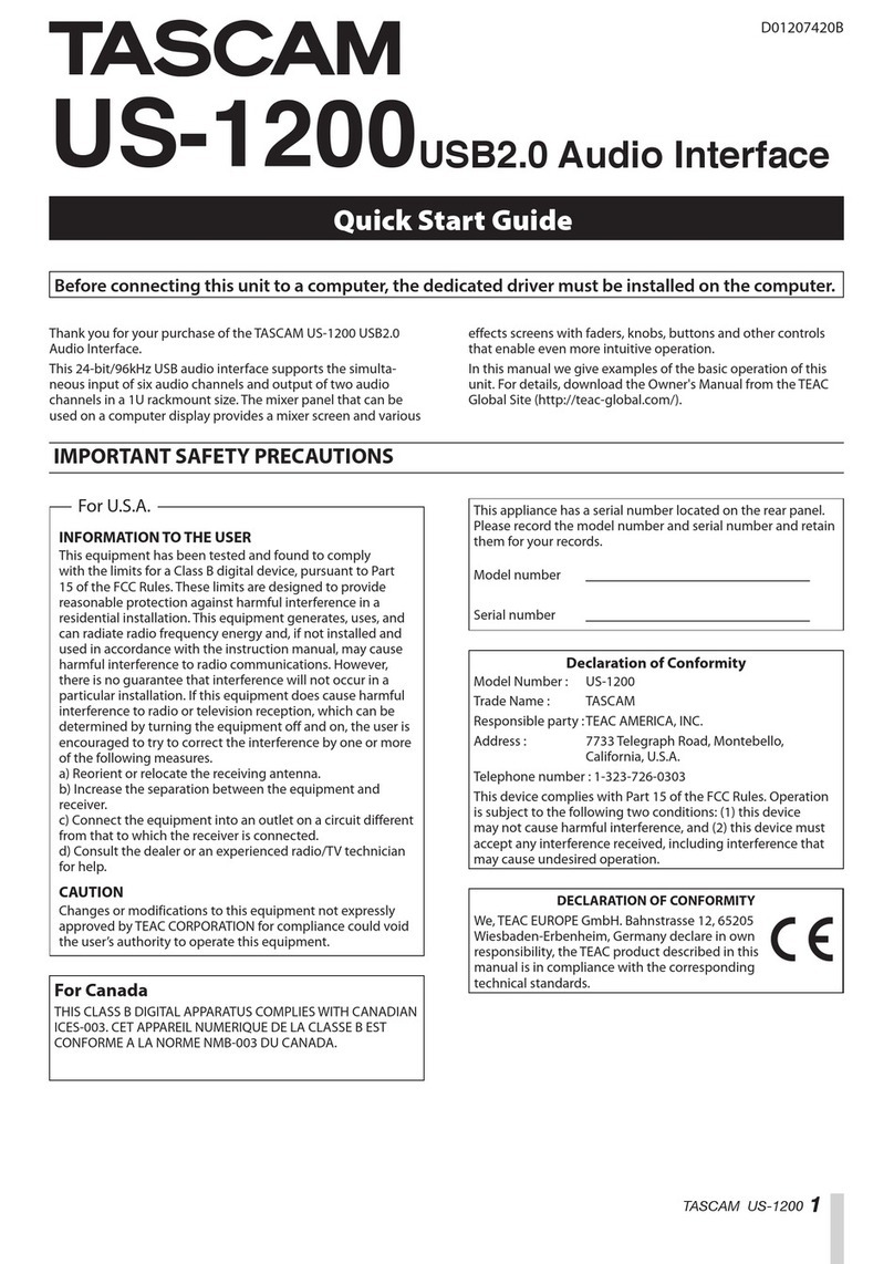 Tascam US-1200 User manual