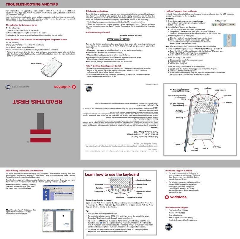 Palm Tungsten W Instruction sheet