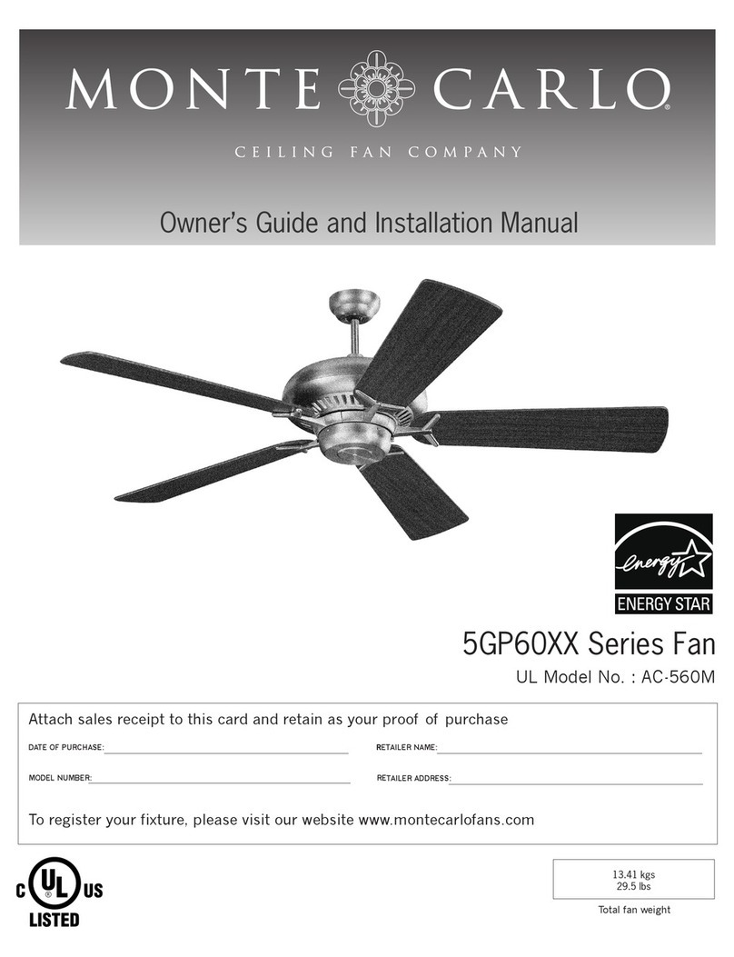 Monte Carlo Fan Company 5GP60XX Series Instruction manual