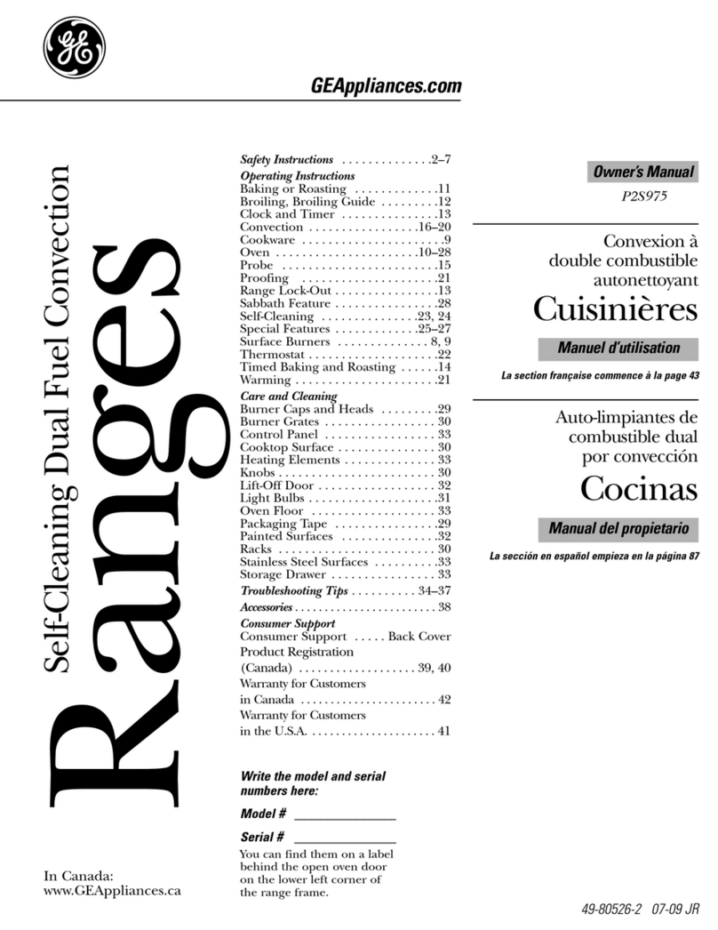 GE Profile P2S975 User manual