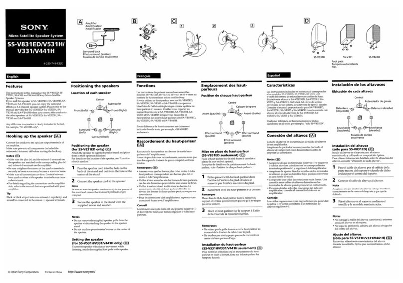 Sony SS-V831ED manual