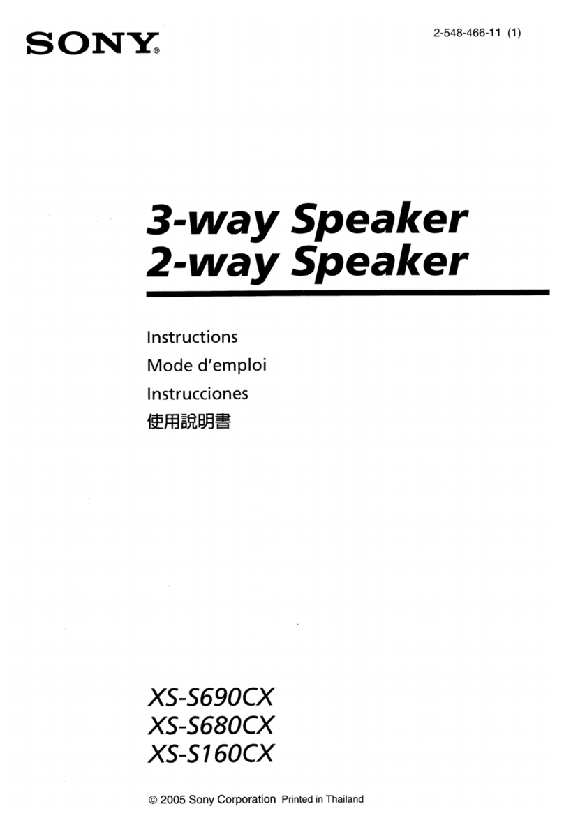 Sony XS-S690CX - 6x9" Sq Speaker instructions