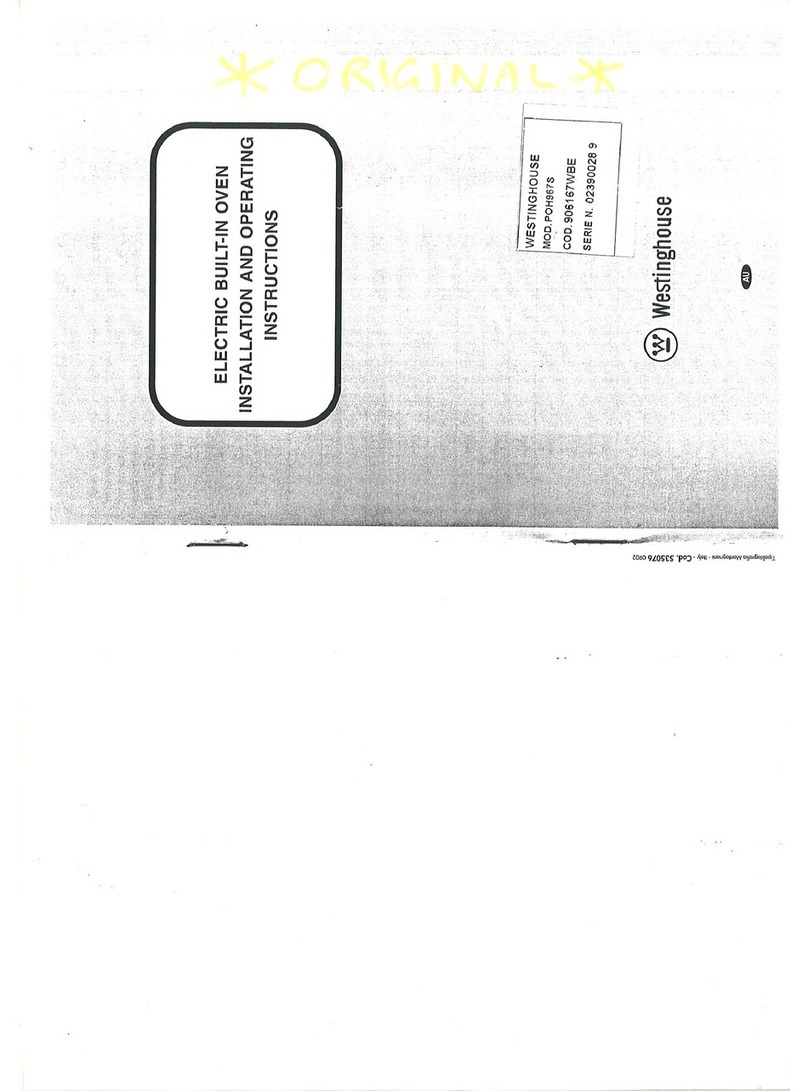 Westinghouse POH967S Installation and operating insctructions