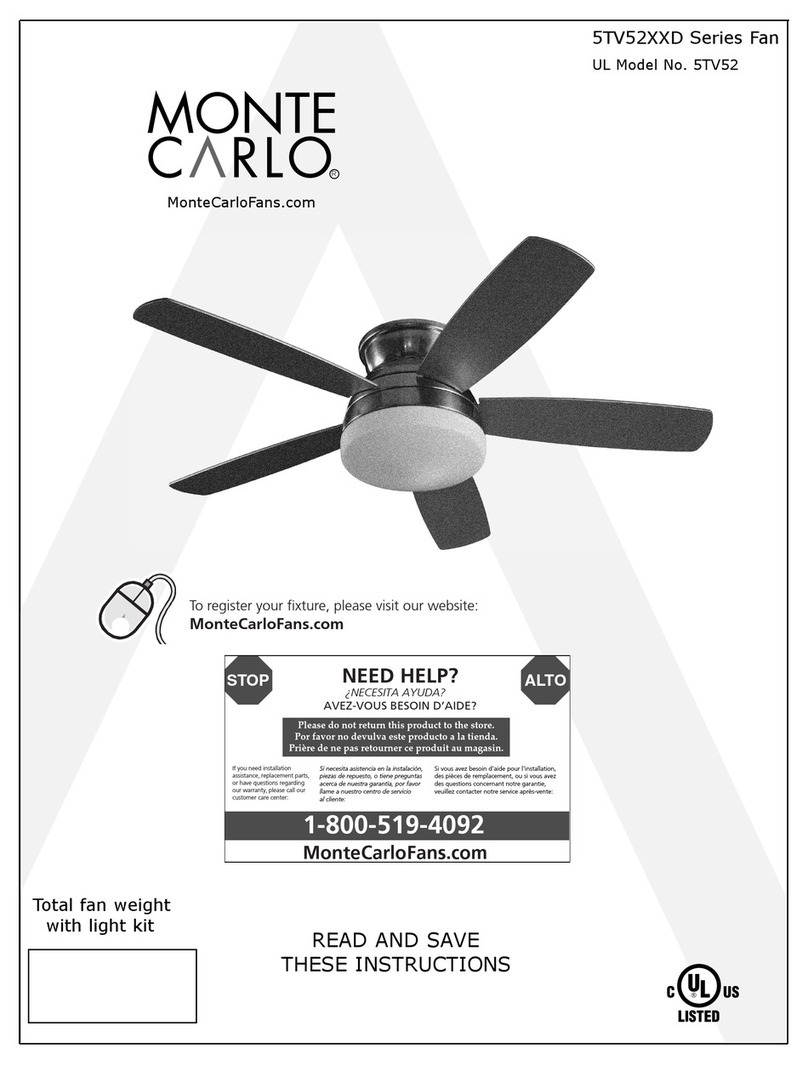 Monte Carlo Fan Company 5TV52XXD Series instructions