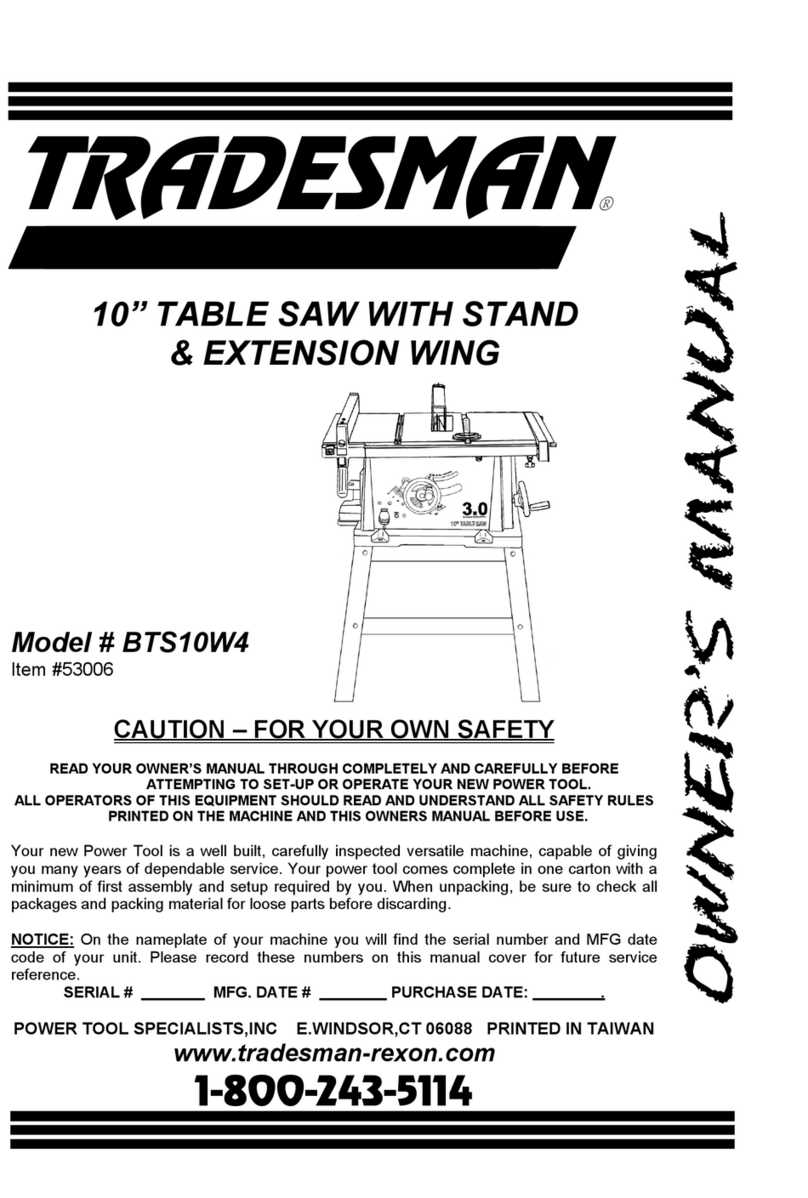 Tradesman BTS10W4 User manual