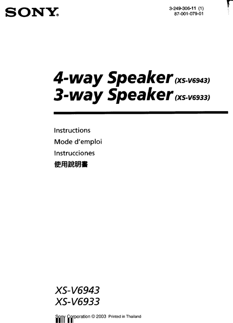 Sony XS-V6943 - 4 Way Mobile Speaker instructions